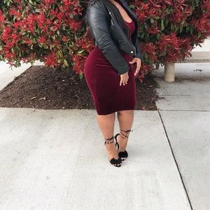 Velvet tank bodycon dress